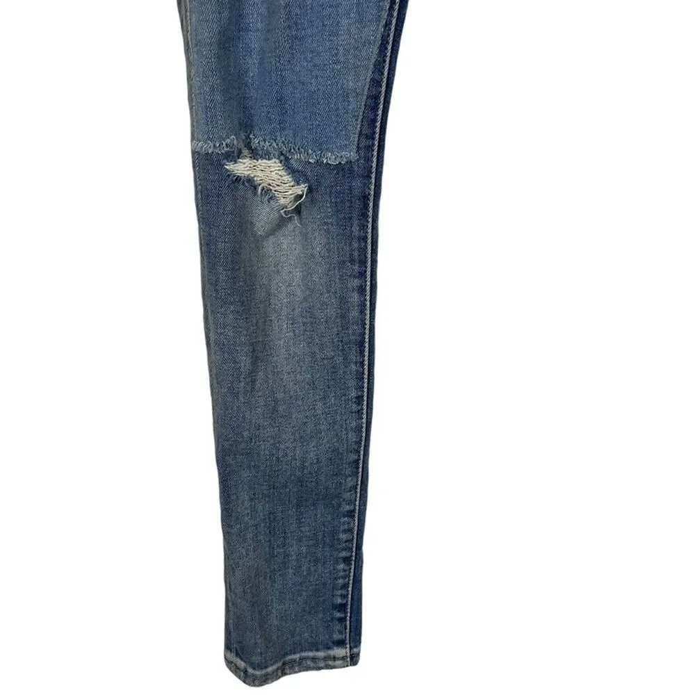 LEVI'S 721 HIGH RISE SKINNY Medium Blue Wash Distressed Red Tab Jeans sz 26 x 32